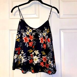 Lush Black Floral Button Down Camisole